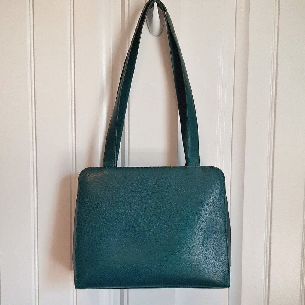 VTG House of Florence Emerald Green Leather Shoulder Bag
